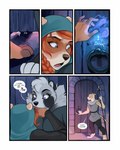 4_toes 5_fingers anthro blue_eyes border breasts clothed clothing duo eyebrows eyelashes feet female fingers toes white_border demicoeur saffron_(demicoeur) willow_(theredhare) canid canine mammal procyonid raccoon raccoon_dog 2021 4:5 comic digital_media_(artwork) hi_res