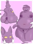 anthro anus armband balls belly belly_grab big_butt blush blush_lines bodily_fluids border butt disembodied_hand drooling ear_piercing emanata genitals groping_from_behind heart_symbol looking_back male moobs navel nipples overweight overweight_anthro overweight_male penis piercing puffy_anus purple_background purple_body saliva simple_background tail white_border mcerror dragon_ball dragon_ball_super champa alien domestic_cat felid feline felis mammal 3:4 absurd_res digital_drawing_(artwork) digital_media_(artwork) hi_res