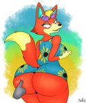 anthro big_butt breasts butt clothing deep_skin disembodied_hand duo female looking_back open_mouth xmetalhusky animal_crossing nintendo audie_(animal_crossing) canid canine canis mammal wolf 5:6 absurd_res hi_res