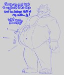 anthro belly big_belly button_(fastener) button_pop clothing endosoma male male_pred navel necktie safe_vore sleeping_prey solo suit text vore wardrobe_malfunction wildside bursikbadger badger mammal mustelid musteline 2022 english_text monochrome sketch