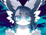 3_fingers :3 ambiguous_gender anthro big_ears biped black_ears black_hair black_inner_ear black_inner_ear_fluff black_markings blue_claws blue_eyes blue_hair blush claws cloud detailed_background eye_markings finger_claws fingers fluffy front_view fur grey_body grey_ears grey_fur hair heart_catchlight heart_symbol inner_ear_fluff kemono looking_at_viewer markings multicolored_body multicolored_ears multicolored_fur multicolored_hair nude outline_heart outside paws pupils sky skyscape slit_pupils solo tuft two_tone_body two_tone_fur two_tone_hair white_body white_ears white_fur mekkyaru mekya_(mekkyaru) felid feline mammal 2d_animation 4:3 animated bust_portrait colored digital_media_(artwork) loop no_sound portrait shaded short_playtime webm female_(lore)