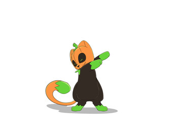 ambiguous_gender black_body black_fur black_sclera dabbing feral food for_a_head fruit fur green_body green_eyes green_fur orange_body orange_fur plant pumpkin pumpkin_head shadow shitpost simple_background solo keysquid pumkat domestic_cat elemental_creature felid feline felis flora_fauna mammal object_head 4:3 colored digital_media_(artwork) hi_res meme