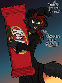 5_fingers ambiguous_gender anthro asking big_tail biped black_body black_clothing black_dress black_eyebrows black_fur black_inner_ear_fluff black_text blurred_background candy candy_bar carrying_another cheek_tuft chocolate clothed clothing collar collar_tag costume description dessert dialogue dress ear_piercing exclamation_point eyebrow_through_hair eyebrows facial_piercing facial_tuft fangs fingers fluffy fluffy_tail food front_view fur fur_tuft giant_candy giant_food gold_piercing gradient_background grey_background grey_inner_ear grey_inner_ear_fluff grey_piercing grey_text hair halloween_costume happy hat headgear headwear holding_candy holding_food holding_object holidays humanoid_hands industrial_piercing inner_ear_fluff lip_piercing logo long_dress long_hair looking_at_another looking_up loose_sleeves magic_user micro monotone_body monotone_fur name_tag offscreen_character open_mouth open_smile orange_eyes orange_nose piercing question question_mark questioning raised_eyebrows red_envelope red_hair simple_background size_difference smaller_ambiguous smaller_anthro smile smiling_at_another solo standing tail teeth text three-quarter_view tongue topwear translucent translucent_hair tuft wafer walking wearing_costume wearing_hat white_text wide_eyed witch witch_costume witch_dress witch_hat yellow_eyes yellow_nose yellow_piercing yellow_tongue lennox halloween kitkat maddie_(lennox) canid canine canis mammal wolf 2024 colored digital_drawing_(artwork) digital_media_(artwork) english_text shaded url watermark female_(lore)