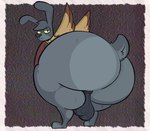 anthro backsack balls bent_over big_balls big_butt black_body black_ears black_eyes black_fur black_nose black_tail brown_clothing brown_robe brown_wings buckteeth butt clothing fur genitals grey_body grey_fur half-closed_eyes huge_balls huge_butt huge_thighs long_ears looking_at_viewer looking_back male multicolored_body multicolored_fur narrowed_eyes rear_view robe scut_tail short_tail solo tail teeth thick_thighs two_tone_body two_tone_fur two_tone_wings wings yellow_sclera stankbank angel_hare the_east_patch angel_zaggy angel angel_hare_(the_east_patch) hare lagomorph leporid mammal rabbit 2024 digital_media_(artwork) hi_res