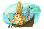 anthro boat bone bone_necklace cosplay female fur grass_skirt group grumpy hula jewelry male mostly_nude necklace obese open_mouth overweight paua sea simple_background slim smile tongue tooth_necklace vehicle water watercraft weapon whiskers nikraccoom disney hawaiian_mythology moana pacific_mythology zootopia benjamin_clawhauser finnick_(zootopia) judy_hopps maui_(moana) moana_waialiki canid canine cheetah demigod felid feline fennec_fox fox lagomorph leporid mammal rabbit true_fox 2016 absurd_res crossover hi_res