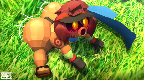 big_butt butt genitals looking_at_viewer male penis plant solo murderdroid_(artist) majora's_mask nintendo the_legend_of_zelda deku_(tloz) deku_scrub elemental_creature flora_fauna humanoid 3d_(artwork) digital_media_(artwork) hi_res