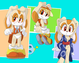 anthro bedroom_eyes blush butt clothed clothing clothing_lift dress dress_lift embarrassed female flat_chested footwear genitals looking_at_viewer narrowed_eyes nipples open_mouth panties robe seductive shoes sitting smile standing tail underwear visor vulva young young_anthro young_female mondongo sega sonic_the_hedgehog_(series) cheese_the_chao cream_the_rabbit chao_(sonic) lagomorph leporid mammal rabbit 2026 absurd_res hi_res