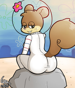 anthro bedroom_eyes big_butt bodysuit breasts brown_body buckteeth butt clothed clothing female flower flower_cloud_(spongebob) freckled_face freckles looking_at_viewer medium_breasts narrowed_eyes outside plant presenting presenting_hindquarters rock seductive sitting skinsuit smile solo tail teeth tight_clothing underwater water blacksquirrel nickelodeon spongebob_squarepants sandy_cheeks eastern_grey_squirrel grey_squirrel mammal rodent sciurid tree_squirrel 2023 dated hi_res signature