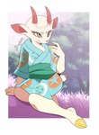 anthro asian_clothing biped clothed clothing east_asian_clothing female fingers fur hooves horn japanese_clothing solo tail drawligator animal_crossing nintendo shino_(animal_crossing) deer mammal absurd_res hi_res