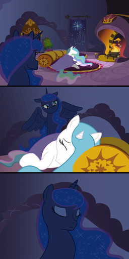 blue_body blue_feathers blue_hair bodily_fluids castle corruption crying dream duo_focus eyes_closed eyewear feathered_wings feathers female feral glasses group hair horn long_hair magic male multicolored_hair purple_eyes quadruped royalty sleeping tail tears text white_body white_feathers wings tprinces friendship_is_magic hasbro my_little_pony mythology princess_celestia_(mlp) princess_luna_(mlp) equid equine mammal mythological_creature mythological_equine winged_unicorn 2012 absurd_res english_text hi_res long_image tall_image sibling_(lore) sister_(lore) sisters_(lore)
