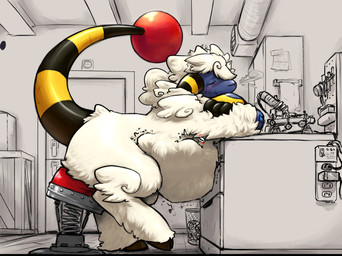 abdominal_bulge ambiguous_gender belly big_belly breath ears_down eyes_closed inside inside_stomach markings outlet pivoted_ears sitting_on_stool solo striped_markings striped_tail stripes tail tail_markings thick_tail trash_can vore white_body raster_dreams nintendo pokemon lumens_(raster_dreams) generation_2_pokemon mareep pokemon_(species) 2025 digital_drawing_(artwork) digital_media_(artwork) hi_res