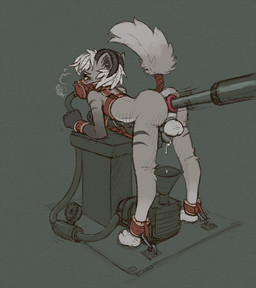 anal anal_penetration anthro backsack balls barred_chastity_cage bdsm bent_over big_balls bodily_fluids bondage bound breath chastity_cage chastity_device cuff_(restraint) cum cum_circulation cum_collecting cum_in_self cum_inside cum_while_chaste ear_piercing facial_piercing fist fluffy fluffy_tail fuck_bench fucking_machine fully_bound gag gagged genital_fluids genitals handcuffs harness horn machine male metal_cuffs muzzle_(object) muzzled nose_piercing nose_ring over_sheath_chastity_cage panting penetration penile penis penis_milking piercing precum raised_tail restraints ring_piercing shackles sheath_chastity_cage solo submissive submissive_male tail tail_wraps tube wearing_chastity_cage wearing_chastity_device wraps clouded_(fa) josey_(canid) canid canine demora mammal