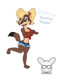 anthro big_breasts blonde_hair breasts brown_eyes curvy_figure female hair kendraeevee pigtails solo wide_hips kendratheshinyeevee a_toon_rabbit_in_a_weasels'_den beatrice_(kendraeevee) mammal mustelid musteline true_musteline weasel full-length_portrait hi_res portrait