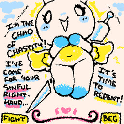 ambiguous_gender ambiguous_humanoid biped black_sclera black_text blue_blush blue_body blush chibi dialogue ellipsis exclamation_point eyelashes featureless_crotch featureless_feet featureless_hands feet gameplay_mechanics heart_symbol looking_at_viewer melee_weapon midair multicolored_body navel no_pupils nude_ambiguous nude_humanoid open_mouth open_smile smile solo squigglevision sword sword_on_back talking_to_viewer text weapon weapon_on_back white_eyes wings yellow_body yellow_wings ligma_(artist) sega sonic_the_hedgehog_(series) chao_(sonic) hero_chao humanoid winged_humanoid 1:1 2026 animated digital_drawing_(artwork) digital_media_(artwork) english_text handwritten_text wigglypaint_(artwork)