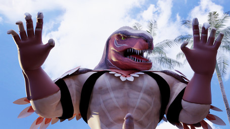 anthro male solo baresleepybear king_of_dinosaurs dinosaur human humanoid mammal prehistoric_species reptile scalie 16:9 3d_(artwork) digital_media_(artwork) hi_res widescreen