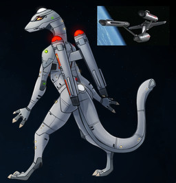 aircraft anthro glowing glowing_eyes grey_body looking_at_viewer machine male markings photo spacecraft standing vehicle conditional_dnp shido-tara star_trek star_trek_the_original_series aeromorph living_aircraft living_machine living_vehicle scalie hi_res