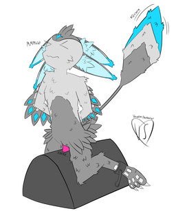 ankles_tied anthro arms_tied_behind_back bound claws diamond_(marking) dildo dildo_sitting dildo_vibrator dipstick_ears ear_markings eyes_closed feathered_wings feathers female fixed_toy fixed_vibrator grey_body grey_feathers looking_pleasured markings multi_ear multicolored_ears penetration raised_tail scuted_feet scuted_legs scutes sex_toy sex_toy_in_vagina sex_toy_insertion shaking solo sybian tail text trembling vaginal vaginal_penetration vibrator vibrator_in_vagina wings vanillinstarskater vanillin_(vanillinstarskater) avali artist_name hi_res signature