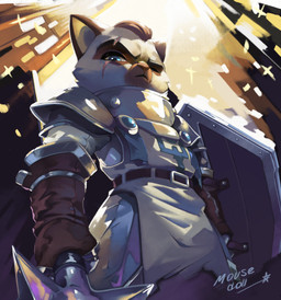 anthro armor belt blue_eyes brown_hair clothing eye_scar facial_scar fur gloves hair handwear holding_mace holding_object holding_shield looking_at_viewer looking_down looking_down_at_viewer low-angle_view male metal_armor pauldron scar shield simple_background solo mousedoll domestic_cat felid feline felis mammal 2022 digital_media_(artwork) hi_res