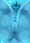 absurd_res anthro anthrofied anus ashraely big_anus blue_body blue_skin breasts butt butt_focus canid digital_media_(artwork) eeveelution female generation_1_pokemon genitals hi_res holding_both_legs looking_at_viewer looking_down low-angle_view mammal nintendo nude plump_labia pokemon pokemon_(species) pokemorph pussy shaded skinny_dipping smile solo vaporeon