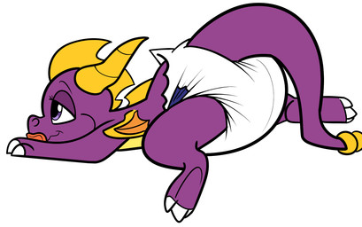 claws clean_diaper clothed clothing diaper diaper_only feral furgonomics horn lying male on_front pacifier purple_body purple_eyes purple_skin simple_background solo tail topless wearing_diaper white_background wings young rogeykun activision european_mythology mythology spyro_reignited_trilogy spyro_the_dragon spyro dragon mythological_creature mythological_scalie scalie western_dragon 2018