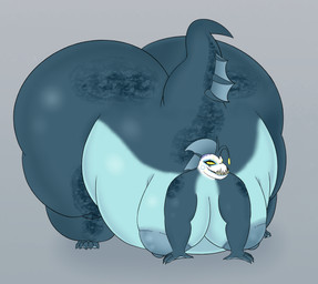 anthro big_breasts big_butt bodypaint breasts butt face_paint female huge_breasts huge_butt hyper hyper_butt morbidly_obese morbidly_obese_female obese obese_female overweight overweight_female solo shukk brooklyn_(shukk) aquatic fish lanternfish absurd_res hi_res