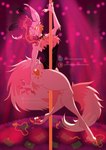 bunny_costume clothing costume dancing fake_ears fake_rabbit_ears paws pole pole_dancing text liechi patreon domestic_cat felid feline felis mammal absurd_res hi_res url