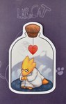 anthro anthro_focus barefoot bottle broken_heart clothed clothing coat container curled_up duo eyewear feet female female_focus fetal_pose fully_clothed glasses in_bottle in_container lab_coat looking_down sad scales shadow silhouette sitting solo_focus tail text thick_tail topwear yellow_body yellow_scales lardcat undertale undertale_(series) alphys endogeny memoryhead amalgamate lizard reptile scalie english_text hi_res signature