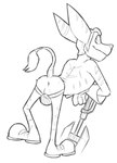 anthro anus butt butt_shot clothing jockstrap male solo toony underwear concupisco ratchet_and_clank sony_corporation sony_interactive_entertainment ratchet_(ratchet_and_clank) lombax mammal hi_res monochrome sketch