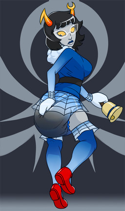 biped bottomwear clothed clothing diaper diaper_under_clothing diaper_under_skirt eyewear feces female glasses handwear holidays legwear looking_back mittens rear_view skirt soiled_diaper solo stockings translucent translucent_clothing unclean_diaper used_diaper wearing_diaper wearing_glasses yellow_sclera zee-rage-man christmas homestuck ms_paint_adventures aranea_serket alien humanoid troll_(homestuck) 2015 digital_drawing_(artwork) digital_media_(artwork)