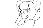 anthro eyewear femboy fluffy_ears glasses hair long_hair looking_at_viewer looking_back male sleeveless_shirt smile solo ileomaru maru_(ileomaru) domestic_cat felid feline felis mammal absurd_res hi_res monochrome sketch