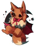 2016 ambiguous_gender black_outline bow_(feature) bow_tie brown_body brown_fur brown_sclera cape chest_tuft clothed clothed_feral clothing costume daww digital_media_(artwork) digital_painting_(artwork) dipstick_tail eevee feral foxlett front_view full-length_portrait fur generation_1_pokemon halloween holidays mammal markings moon multicolored_body multicolored_fur multicolored_tail nintendo outer_highlight outline pawpads pink_pawpads pokemon pokemon_(species) portrait signature simple_background solo star tail tail_markings tan_body tan_fur tuft two_tone_body two_tone_fur vampire white_outline