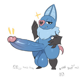 3_toes anthro balls big_balls big_penis black_body black_eyes black_fur black_nose blue_balls blue_body blue_fur blue_penis emanata erection feet front_view fur genitals glans hand_on_hip heart_nose heart_symbol huge_balls huge_penis humanoid_genitalia humanoid_penis hyper hyper_genitalia hyper_penis looking_at_viewer male male_anthro mane penis pink_glans pink_nose pupils raised_hand shortstack shortstack_male simple_background solo sparkles toes white_background white_pupils miso_souperstar nintendo pokemon generation_5_pokemon pokemon_(species) swoobat 2025 absurd_res digital_media_(artwork) hi_res