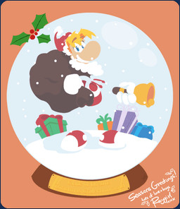 4_fingers big_nose blonde_hair blue_eyes box brown_eyebrows christmas_clothing christmas_headwear christmas_present clothed clothed_male clothing container eyebrow_through_hair eyebrows fake_beard fingers floating_hands floating_head floating_torso footwear gift gift_box gloves hair handwear happy hat headgear headwear holding_bell holding_sack holidays holly_(plant) hoodie male not_furry outside plant red_clothing red_footwear red_hat red_headwear red_hoodie red_shoes red_topwear ringing_bell santa_hat shoes short_hair smile smiling_at_viewer snow snow_globe snowing solo standing tan_body tan_skin text toothy_grin topwear translucent translucent_hair white_clothing white_gloves white_handwear winter raygirl christmas rayman_(series) ubisoft rayman humanoid raypeople_(rayman) 2018 2d_animation animated artist_name colored digital_media_(artwork) english_description english_text full-length_portrait portrait shaded