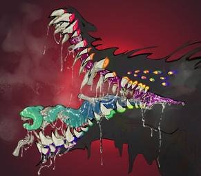 ambiguous/ambiguous ambiguous_feral ambiguous_gender big_mouth_(anatomy) black_body blue_tongue bodily_fluids breath creepy_face disembodied_hand drooling excessive_saliva feral gums gums_(mouth) hand_in_mouth hand_on_mouth hand_on_teeth hand_on_tongue hand_on_tooth holding_tongue humanoid_hands long_muzzle long_tongue mawplay mouth_play multi_eye multi_teeth open_mouth rainbow_gums red_background saliva saliva_on_hand saliva_on_teeth saliva_on_tongue saliva_string scary sharp_teeth side_view simple_background solo squish teeth tongue tongue_out tooth_grab touching_mouth touching_teeth touching_tongue visceronychus creatures_of_sonaria roblox alien goreganthus monster hi_res signature