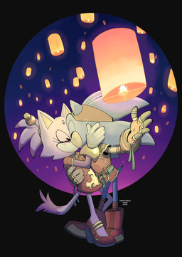 accessory alternate_costume anthro blush boots clothing dress duo eyes_closed female fire footwear gloves hair hand_on_head hand_on_hip handwear headband hero high_heels hug kissing lamp lantern male male/female paper_lantern ponytail princess romantic romantic_ambiance romantic_couple romantic_night royalty shoes arantarisu_yamu sega sonic_forces sonic_the_hedgehog_(series) blaze_the_cat sonic_the_hedgehog domestic_cat eulipotyphlan felid feline felis hedgehog mammal hi_res