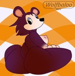 animal_crossing anthro big_butt breasts butt digital_media_(artwork) female fur hair hi_res label_able looking_back nintendo nipples nude pointy_breasts presenting presenting_hindquarters simple_background solo thick_thighs wide_hips wolfbaloo