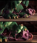 abuse black_bars claws curling_toes duo feet foot_fetish foot_lick foot_on_face foot_on_neck foot_play licking male male/male paws tongue tongue_out stormrider disney monsters_inc pixar randall_boggs sulley humanoid monster 3d_(artwork) blender_(artwork) digital_media_(artwork) hi_res letterbox