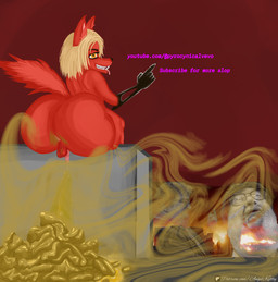 anthro anus big_butt blonde_hair bodily_fluids butt butt_focus fart fart_cloud fart_fetish feces feces_pile femboy fur genital_fluids genitals gesture hair hand_gesture huge_butt humanoidized male peeing penis pink_anus pointing puddle red_body red_fur shit_stains sitting smelly solo stain stench_lines tail teeth_showing text thick_thighs tongue tongue_out urine wide_hips yellow_eyes angel_kiitty adult_swim cartoon_network smiling_friends jimble_(smiling_friends) pyrocynical animal_humanoid canid canid_humanoid canine canine_humanoid fox fox_humanoid humanoid mammal mammal_humanoid absurd_res english_text hi_res meme url