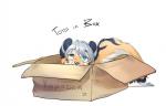 ambiguous_gender blue_eyes box container feral fur green_eyes grey_hair hair heterochromia orange_body orange_fur simple_background solo white_background rikitoka felid mammal pantherine tiger