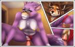 anthro anthrofied black_body black_fur black_skin black_stripes breasts claws clothing clothing_aside crossgender duo female fluffy fluffy_tail fox_tail fur male male/female panties panties_aside purple_body purple_fur purple_skin sex stripes tail underwear underwear_aside white_body white_fur white_skin yellow_eyes kohev_kass bandai_namco digimon mythology fan_character yama_the_dorumon zach_(cloakedthief) ailurid digimon_(species) dorumon dragon furred_dragon furred_scalie mammal mythological_creature mythological_scalie red_panda scalie x-digimon absurd_res hi_res