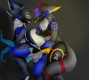 anal anal_penetration animal_genitalia animal_penis anthro anthro_on_anthro anthro_penetrated anthro_penetrating anthro_penetrating_anthro balls blue_penis blue_tail_hole canine_genitalia canine_penis collar duo genitals happy knot leash love machine male male/male male_penetrated male_penetrating male_penetrating_male paws penetration penis pink_tongue romantic romantic_couple screen screen_face sex tongue tongue_out yellow_penis yellow_tongue pearly_artist cosmic-ray-the-protogen ty_the_protogen protogen absurd_res hi_res
