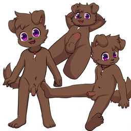 4_fingers 4_toes anthro balls biped black_nose brown_balls brown_body brown_fur brown_nipples brown_penis brown_tail cheek_tuft chest_tuft erection facial_tuft fangs feet fingers flaccid floppy_ears fluffy fluffy_tail folded_ears foreskin fur genitals glans glistening glistening_eyes hands_behind_head humanoid_genitalia humanoid_penis jewelry male male_anthro mismatched_genitalia mismatched_humanoid_penis mismatched_penis mouth_closed multicolored_penis navel necklace necklace_only nipples nude nude_anthro nude_male open_mouth open_smile partially_retracted_foreskin penis pink_inner_ear purple_eyes red_glans red_penis simple_background sitting smile smiling_at_viewer solo standing tail teeth toes tongue tuft two_tone_penis white_background young young_anthro young_male choki kai_(errorpika1440) canid canine canis domestic_dog mammal 1:1 2026 absurd_res digital_media_(artwork) hi_res