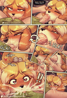 blush bodily_fluids clothing cum cum_from_nose cum_in_mouth cum_in_nose cum_inside dialogue duo ejaculation erection eyebrows eyelashes face_fucking faceless_character faceless_male fellatio female genital_fluids genitals glk green_clothing hair half-closed_eyes heart_pupils irrumatio looking_pleasured male male/female narrowed_eyes one_eye_closed oral orgasm penile penis penis_in_mouth sex solo_focus sweat text vein veiny_penis conditional_dnp whisperfoot animal_crossing nintendo isabelle_(animal_crossing) canid canine canis domestic_dog human mammal shih_tzu toy_dog 2025 artist_name comic digital_media_(artwork) english_text hi_res