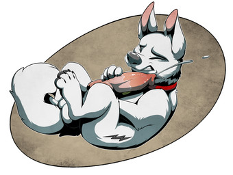 anatomically_correct anatomically_correct_genitalia anatomically_correct_penis animal_genitalia animal_penis balls big_penis black_nose bodily_fluids canine_genitalia canine_penis clenched_teeth collar cum cumshot ejaculation erection eyes_closed feral fluffy fluffy_tail fur genital_fluids genitals huge_penis knot knotted_penis lying male masturbation on_back orgasm penile penile_masturbation penis small_but_hung solo tail teeth white_body white_fur conditional_dnp psy101 bolt_(film) disney bolt_(bolt) canid canine canis domestic_dog mammal hi_res