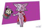 anthro breasts duo female magic_trick magician magician_hat male small_breasts kiboshx nintendo pokemon sophia_(kiboshx) vern_(kiboshx) eeveelution espeon generation_1_pokemon generation_2_pokemon meowth pokemon_(species) 3:2 hi_res