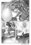 balls big_balls big_penis blush bouncing_balls duo female genitals huge_penis interspecies male male/female muscular penis text vein veiny_penis yogurpodrido bandai_namco digimon blackwargreymon digimon_(species) human humanoid mammal wargreymon english_text hi_res monochrome