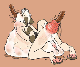anal anal_penetration anal_prolapse anthro arms_tied belly big_belly blush bodily_fluids bound deep_throat dildo eating_feces ejaculation feces feces_blowout feces_in_ass feces_in_mouth feeding_tube genitals hair hands_behind_back hose hose_inflation huge_belly inflation knot knotted_dildo knotting living_septic_tank male medical_instrument neck_bulge oral oral_knotting oral_penetration pawpads penetration penis pink_pawpads pipelining prolapse prolapse_knotting prolapse_penetration saliva scat_inflation scatplay scientific_instrument sex_toy solo tan_body white_hair yellow_sclera crowbarcrow domestic_cat felid feline felis mammal hi_res