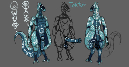 3_fingers animal_genitalia anthro anus backsack balls big_butt big_penis big_tail blue_body bodypaint butt digitigrade equine_genitalia fingers genitals machine male markings nude penis puffy_anus saggy_balls simple_background solo tail visor ratrat13 tektus_(ratrat13) robot robot_anthro synth_(vader-san) hi_res model_sheet