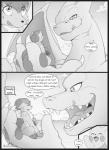 ambiguous_gender bodily_fluids bully bullying canid canine charizard close-up comic dragon english_text feral fire fur generation_1_pokemon greeting greyscale hi_res holding_character intimidation macro mammal monochrome mythological_creature mythological_scalie mythology nervous nintendo open_mouth pikachu pokemon pokemon_(species) rodent s2-freak scalie sea size_difference sky sweat text tongue vulpix water