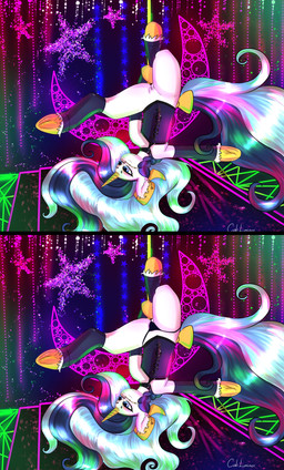 clothed clothed_feral clothing corset dancing ear_tuft female feral genitals horn inner_ear_fluff lingerie lingerie_on_feral nude pole pole_dancing semi-anthro solo topwear tuft vulva caliluminos hasbro my_little_pony mythology equid equine horse mammal mythological_creature mythological_equine pony unicorn absurd_res hi_res